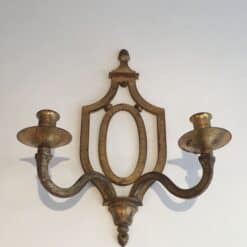 Gilbert Poillerat Style Gilt Wrought Iron Wall Light - Angled View - Styylish