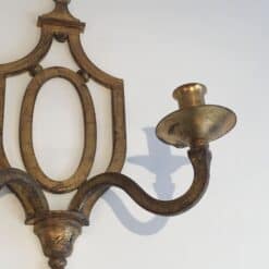 Gilbert Poillerat Style Gilt Wrought Iron Wall Light - Right View - Styylish