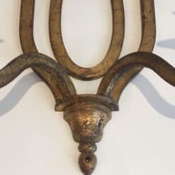 Gilbert Poillerat Style Gilt Wrought Iron Wall Light - Front Detail - Styylish