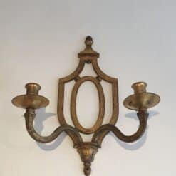 Gilbert Poillerat Style Gilt Wrought Iron Wall Light - Front View - Styylish