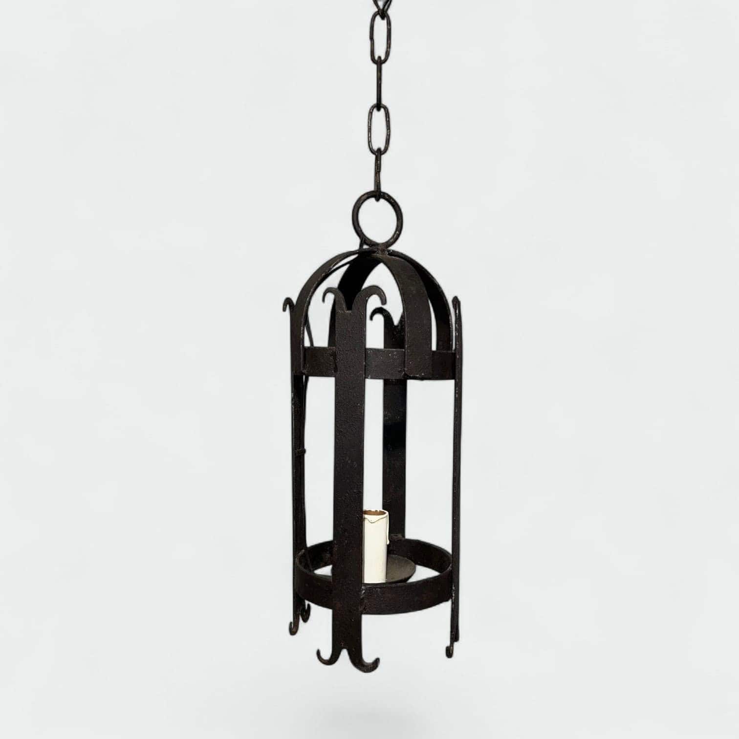 Pair of 1950s Wrought Iron Lanterns - Single View Four - Styylish
