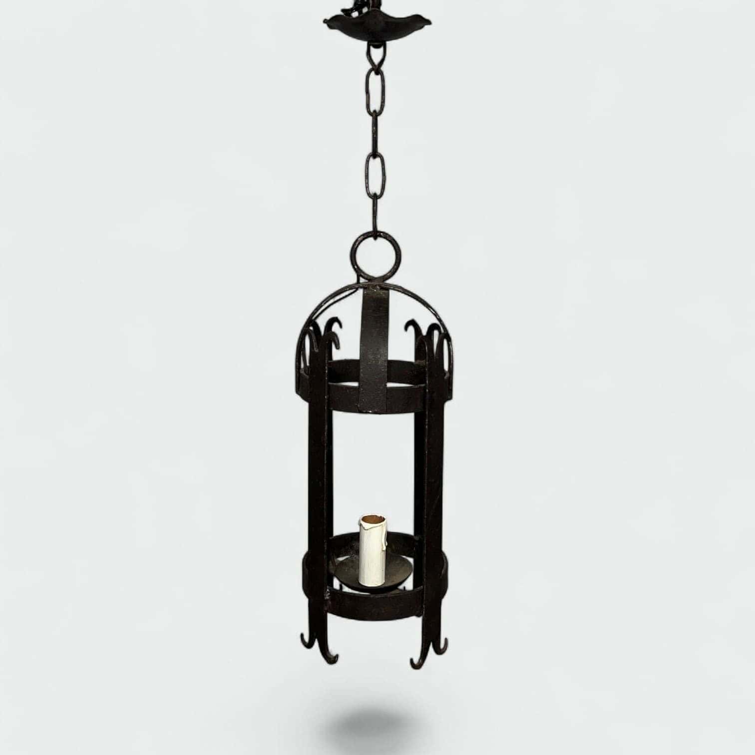 Pair of 1950s Wrought Iron Lanterns - Single View Three - Styylish