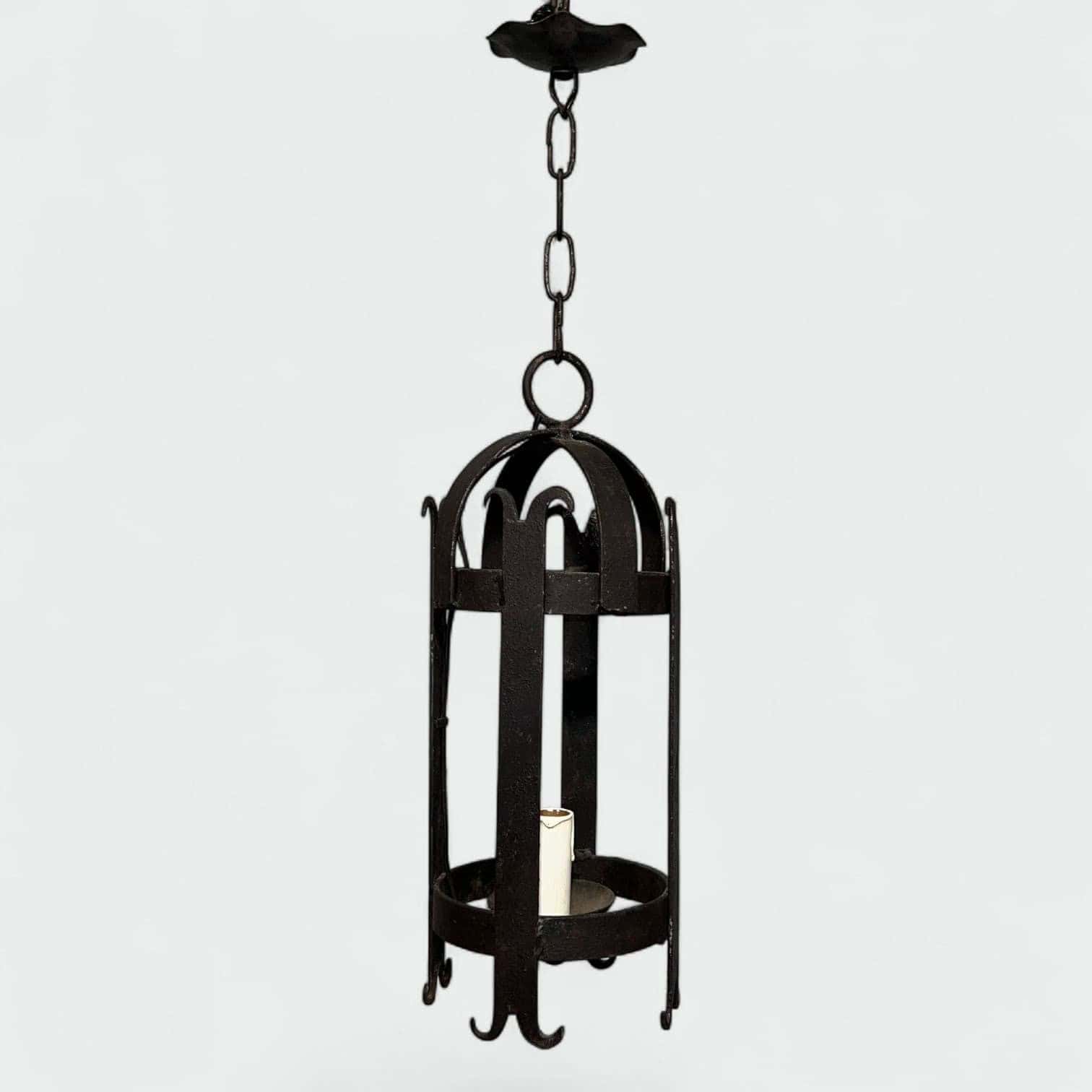 Pair of 1950s Wrought Iron Lanterns - Single View Two - Styylish