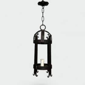 Pair of 1950s Wrought Iron Lanterns