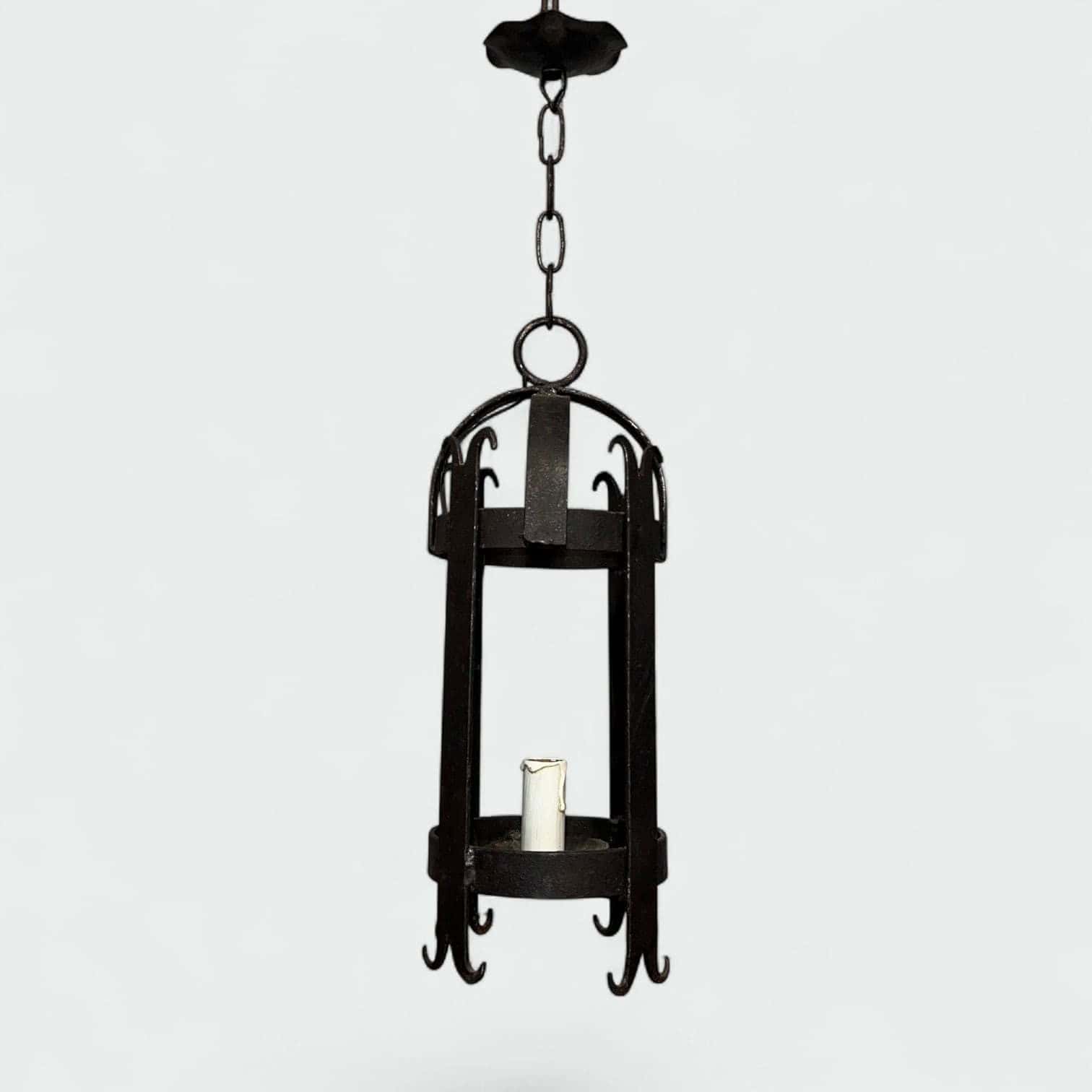 Pair of 1950s Wrought Iron Lanterns - Single View One - Styylish