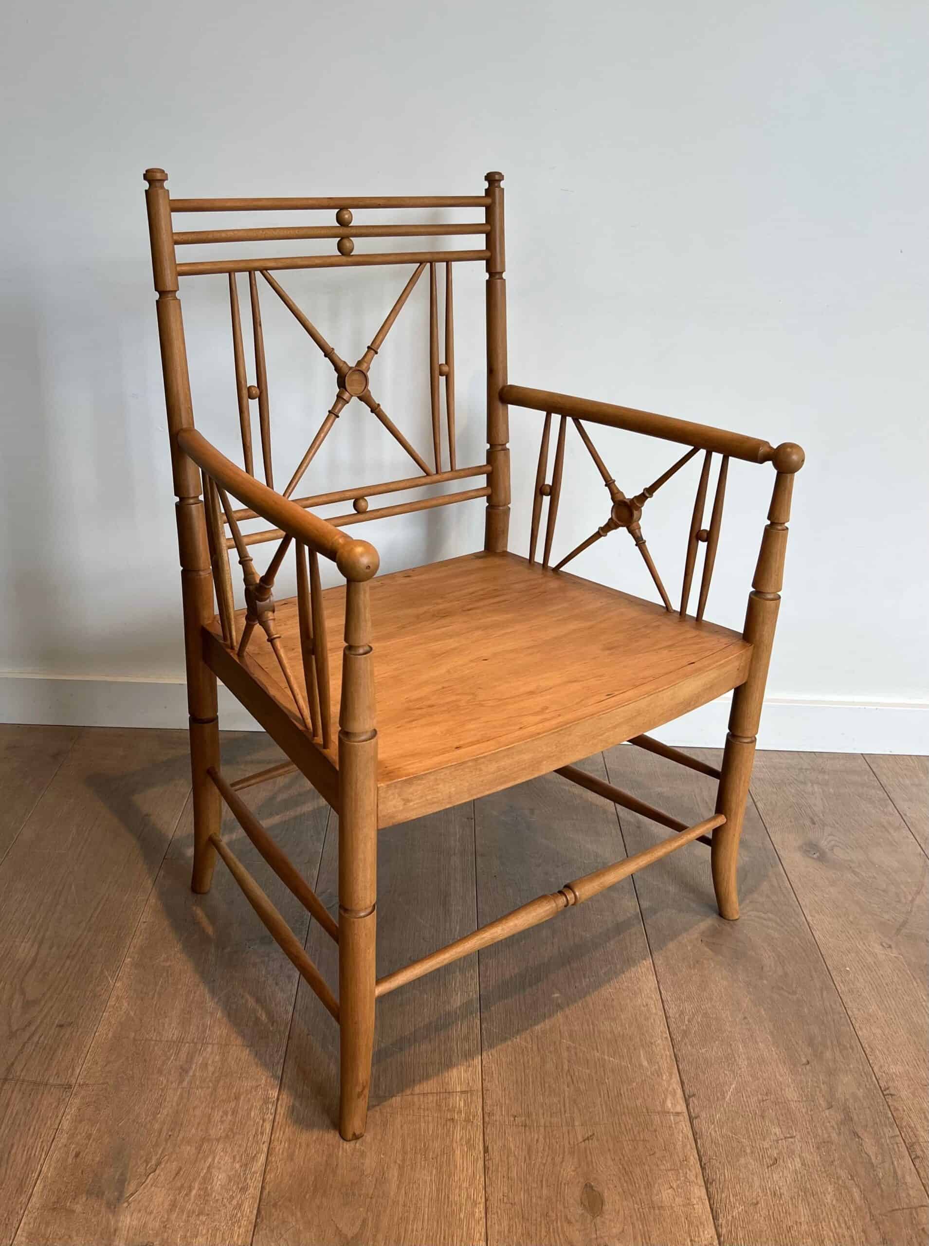 Late 19th-Century Faux Bamboo Armchair - View Nine - Styylish