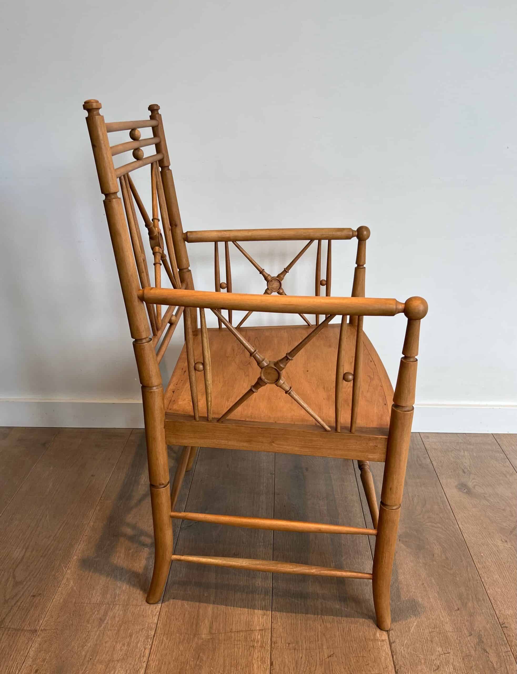 Late 19th-Century Faux Bamboo Armchair - View Seven - Styylish