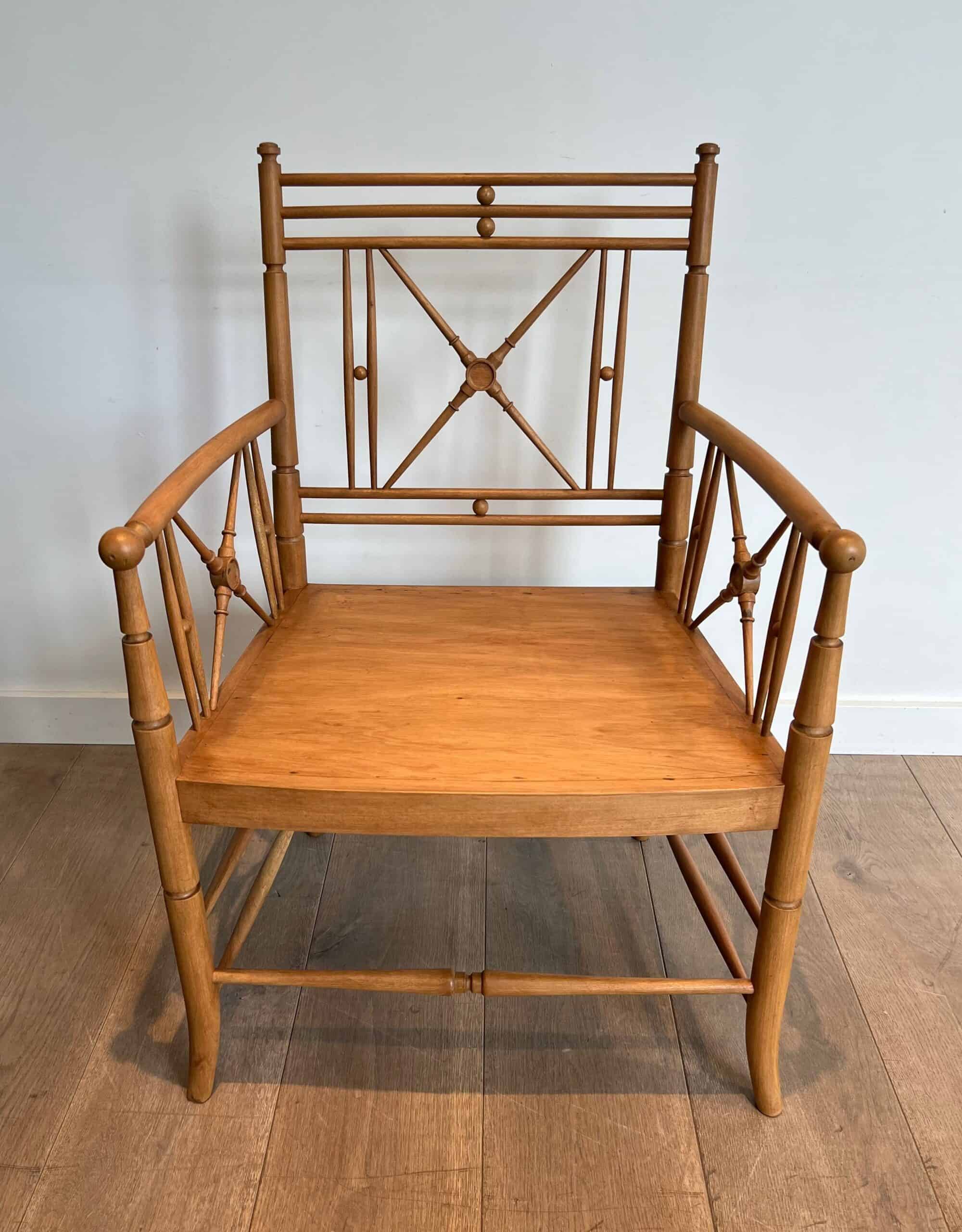Late 19th-Century Faux Bamboo Armchair - View Six - Styylish
