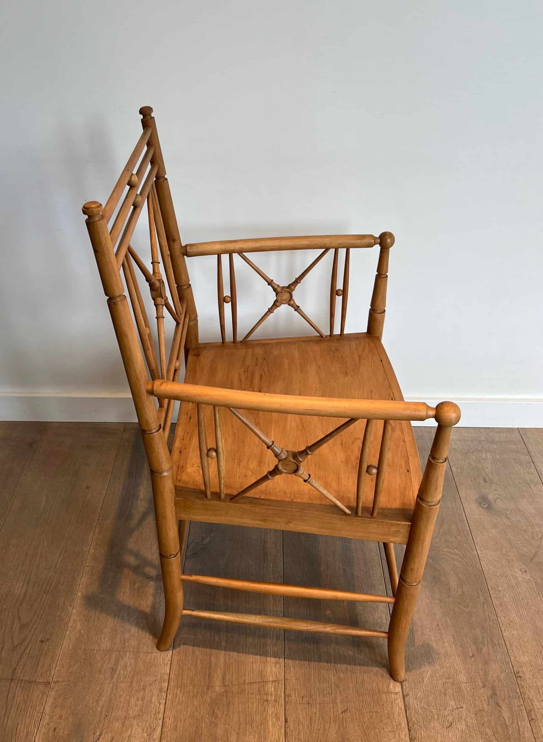 Late 19th-Century Faux Bamboo Armchair - View Five - Styylish