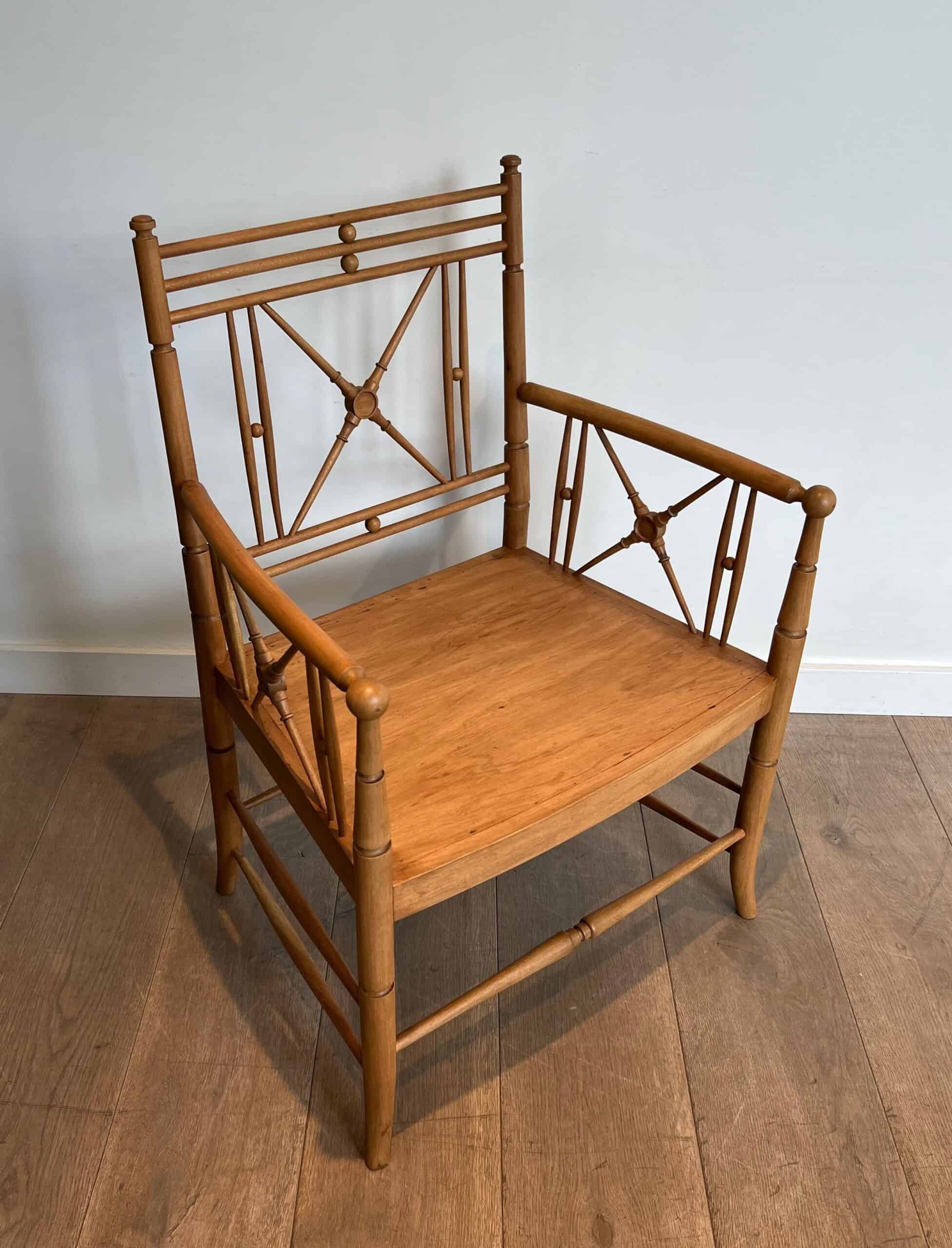 Late 19th-Century Faux Bamboo Armchair - View Four - Styylish