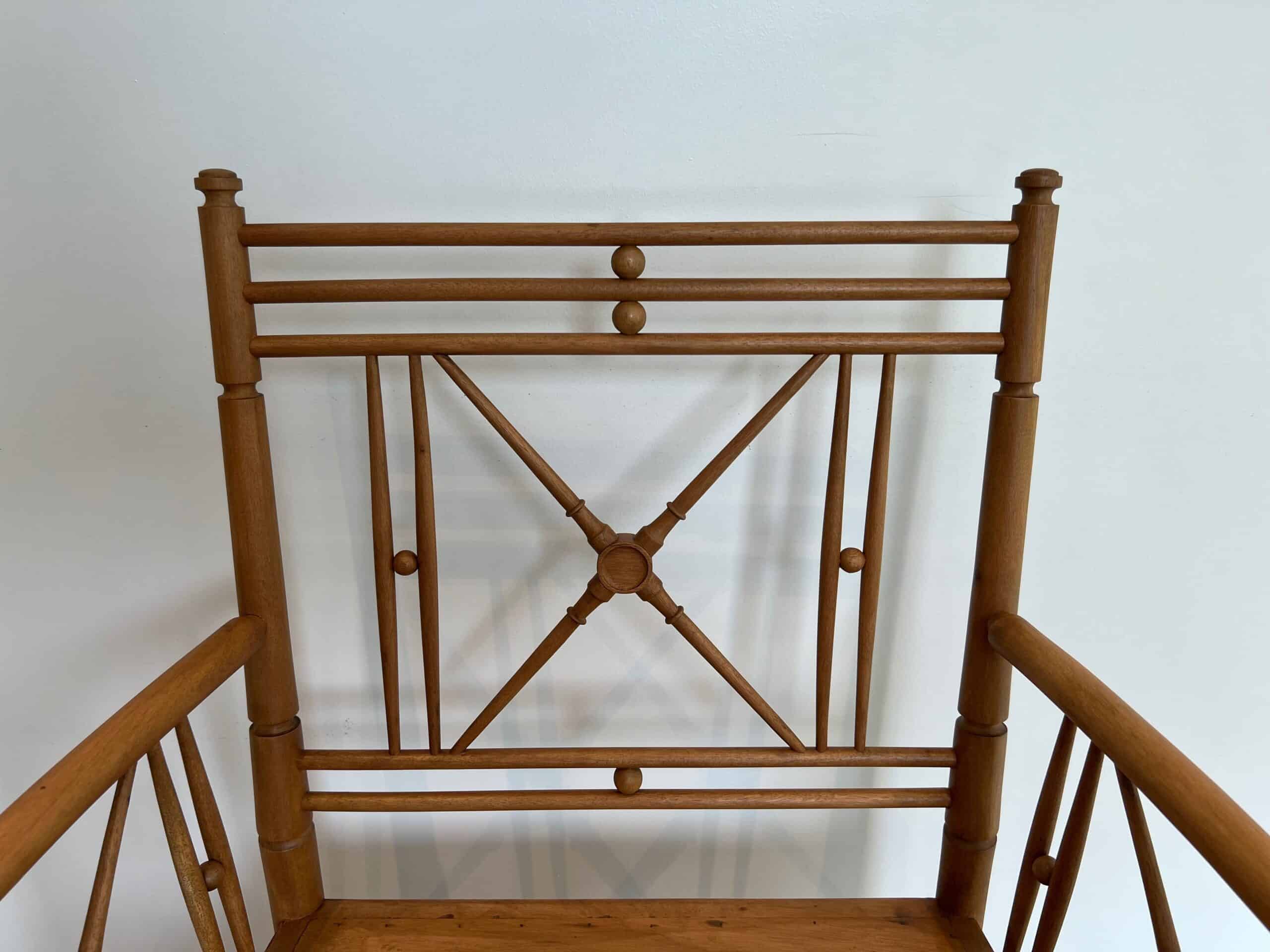 Late 19th-Century Faux Bamboo Armchair - Detail Three - Styylish