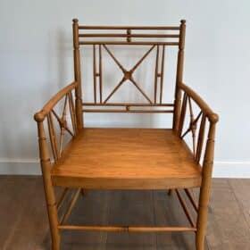 Late 19th-Century Faux Bamboo Armchair