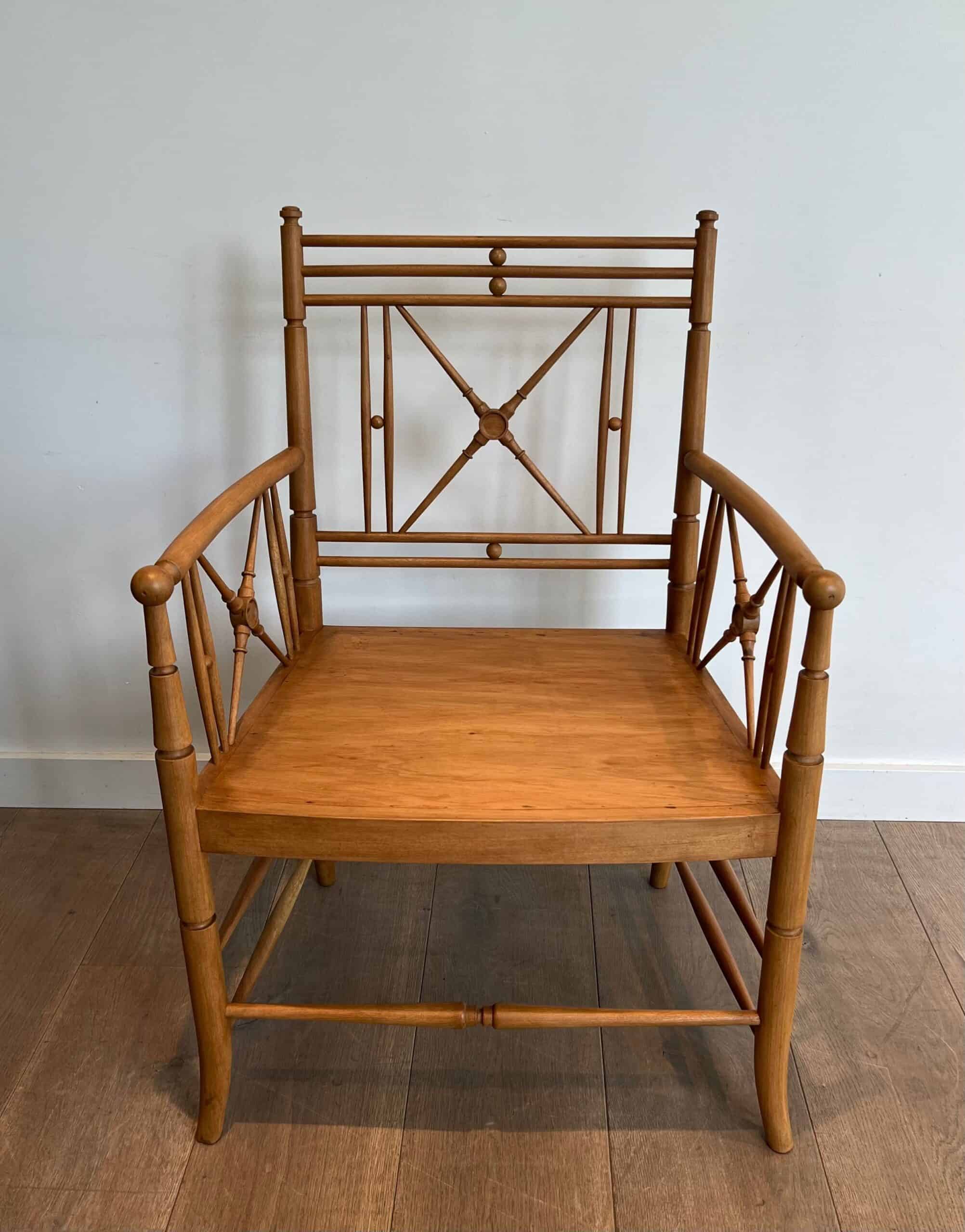 Late 19th-Century Faux Bamboo Armchair - View Two - Styylish