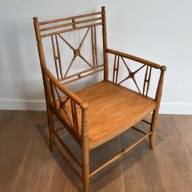 Late 19th-Century Faux Bamboo Armchair
