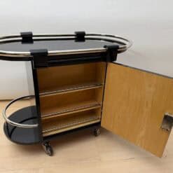 Art Deco Bar Cart, Black Lacquer, France, circa 1930 - Image 3