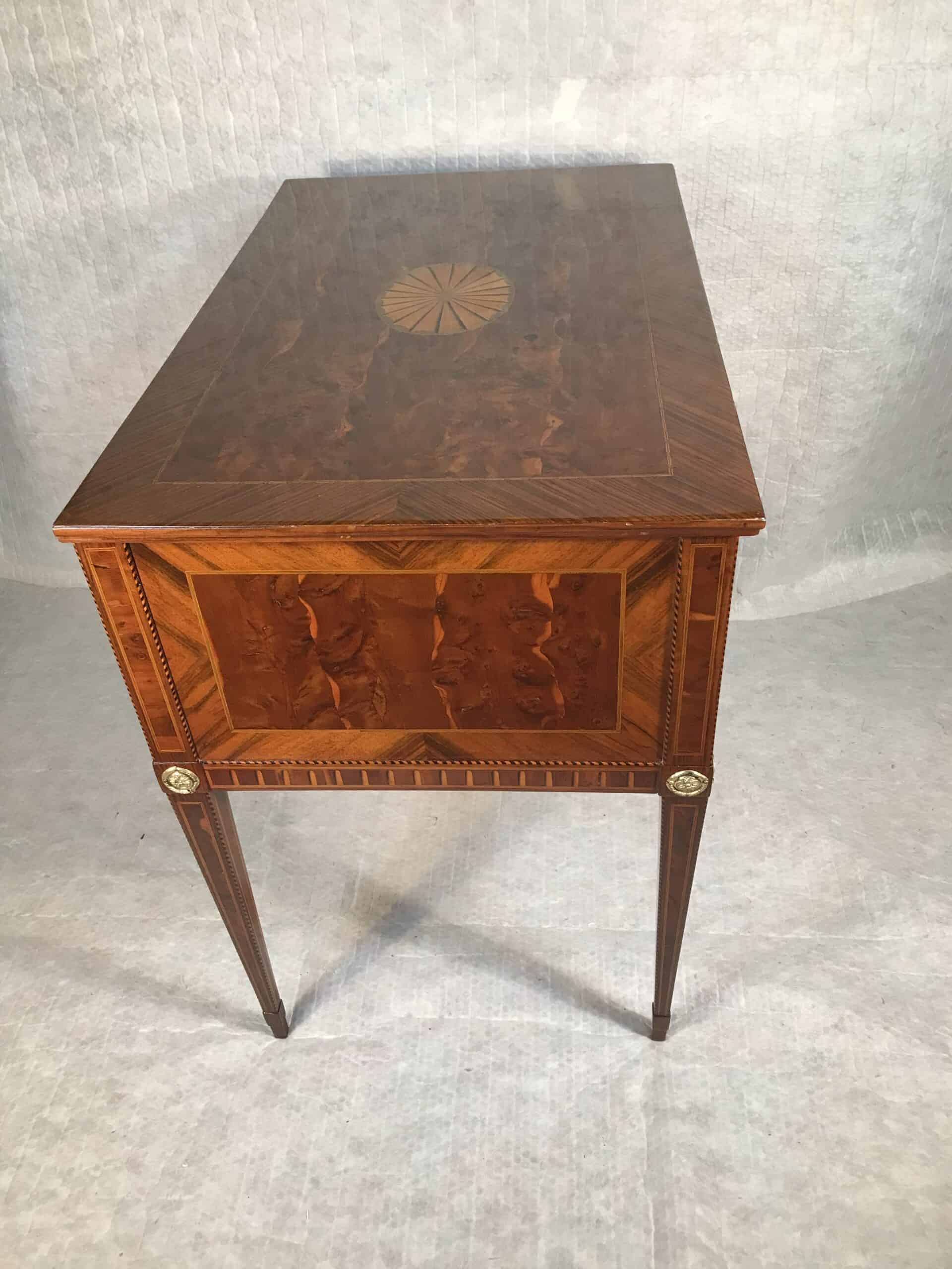 18th Century Louis XVI Writing Desk with Marquetry, Petite Neoclassical Desk - Image 8