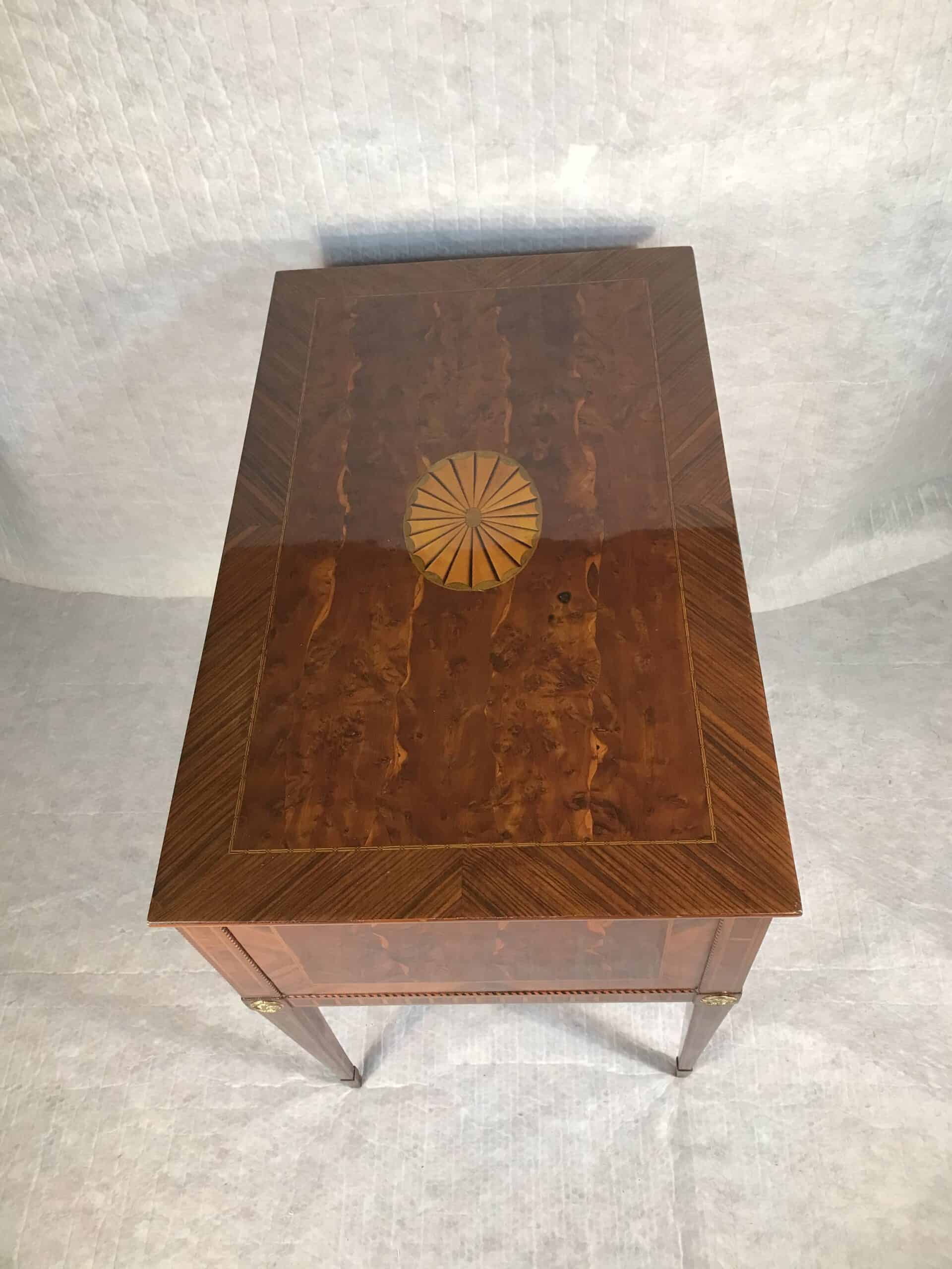 18th Century Louis XVI Writing Desk with Marquetry, Petite Neoclassical Desk - Image 9