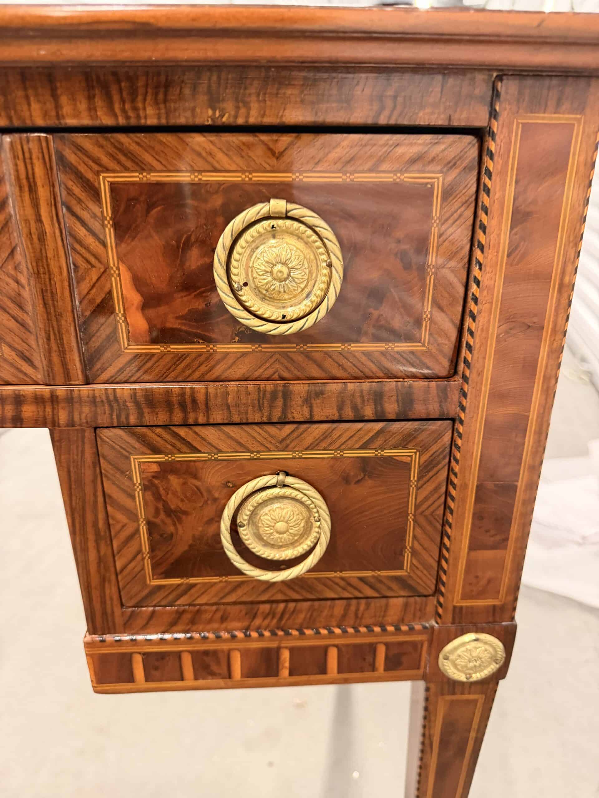 18th Century Louis XVI Writing Desk with Marquetry, Petite Neoclassical Desk - Image 2