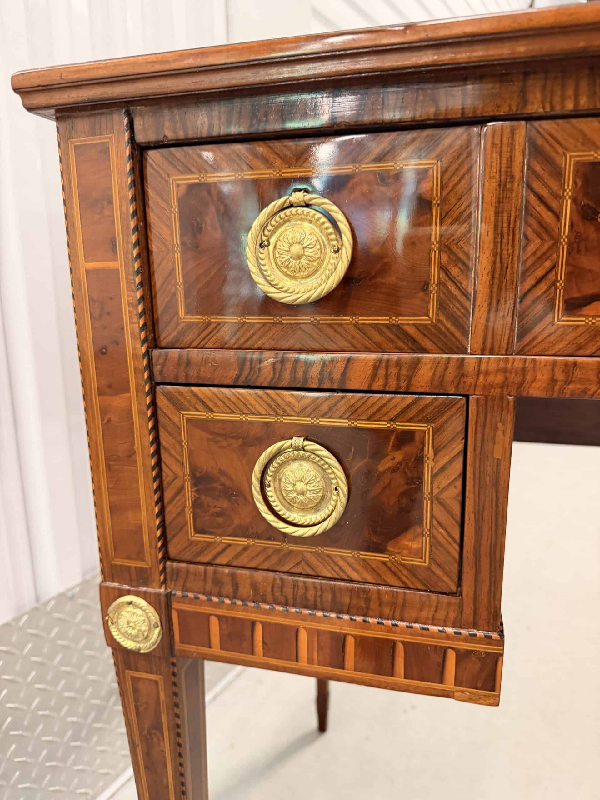 18th Century Louis XVI Writing Desk with Marquetry, Petite Neoclassical Desk - Image 3