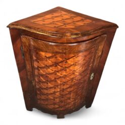 18th Century Marquetry Corner Cabinet with Serpentine Front- Styylish