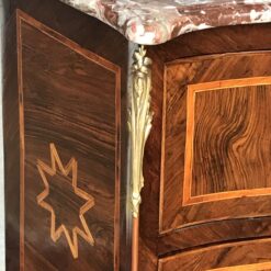 Antique Louis XV Style Chest of Drawers with Marble Top- detail view corner- Styylish