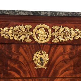 Exceptional French Empire Mahogany Commode with Extensive Gilt-Bronze Mounts, circa 1810
