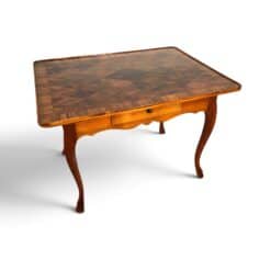 German Baroque Walnut Table with Parquetry- Styylish