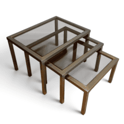 Guy Lefèvre Style Smoked Glass Nesting Tables - Styylish