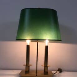 Pair of French Brass Table Lamps with Green Adjustable Shades - View Five - Styylish