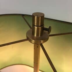 Pair of French Brass Table Lamps with Green Adjustable Shades - Detail One - Styylish