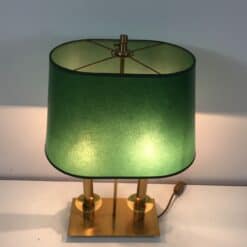 Pair of French Brass Table Lamps with Green Adjustable Shades - View Fifteen - Styylish
