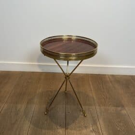 French Neoclassical Brass and Mahogany Tripod Guéridon