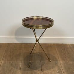 French Neoclassical Brass and Mahogany Tripod Guéridon - View Two - Styylish