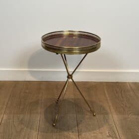 French Neoclassical Brass and Mahogany Tripod Guéridon