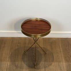 French Neoclassical Brass and Mahogany Tripod Guéridon - View Three - Styylish