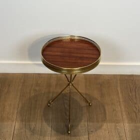 French Neoclassical Brass and Mahogany Tripod Guéridon