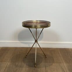 French Neoclassical Brass and Mahogany Tripod Guéridon - View Four - Styylish