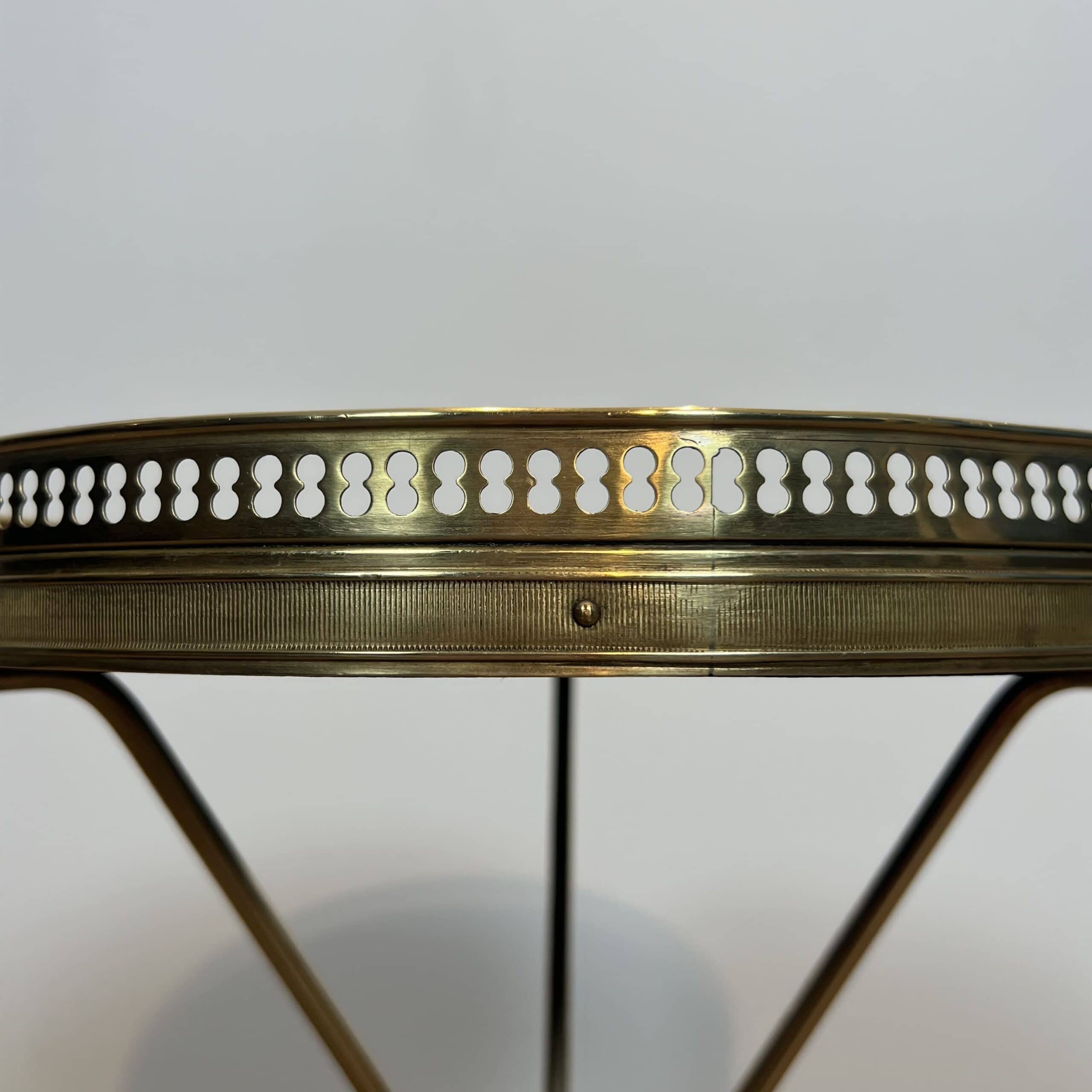 French Neoclassical Brass and Mahogany Tripod Guéridon - Detail Two - Styylish