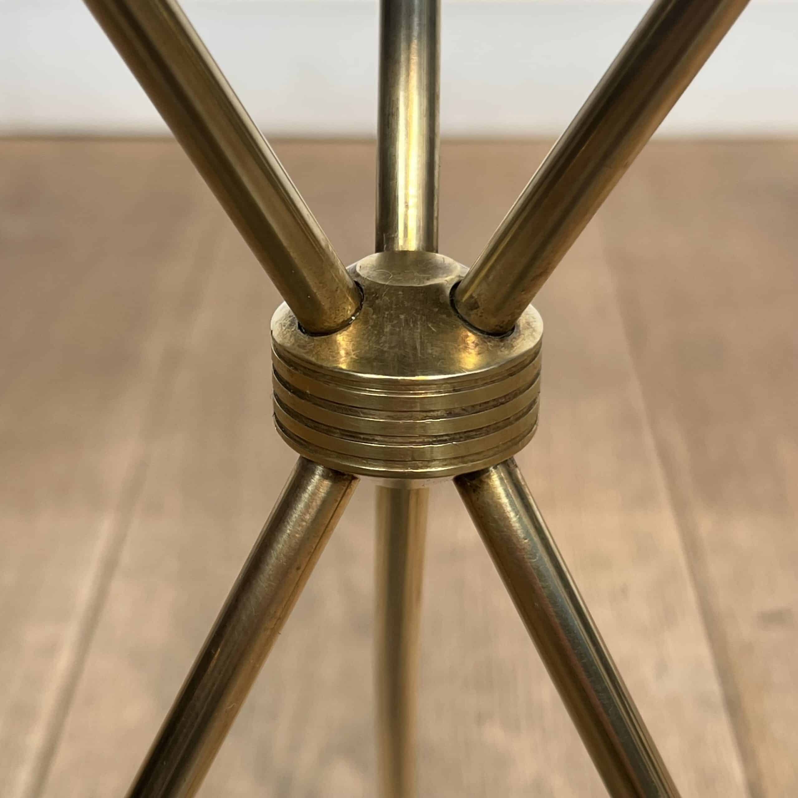 French Neoclassical Brass and Mahogany Tripod Guéridon - Detail Three - Styylish
