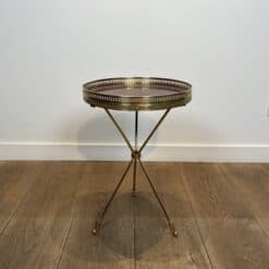 French Neoclassical Brass and Mahogany Tripod Guéridon - View Five - Styylish