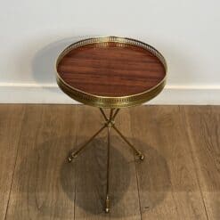French Neoclassical Brass and Mahogany Tripod Guéridon - View Six - Styylish
