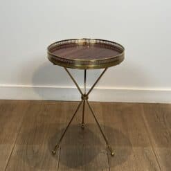 French Neoclassical Brass and Mahogany Tripod Guéridon - View Seven - Styylish