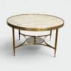 Maison Jansen Style Brass and White Marble Coffee Table - Styylish