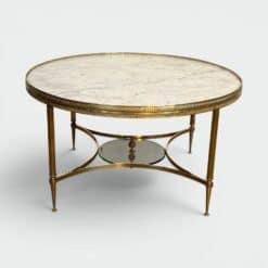 Maison Jansen Style Brass and White Marble Coffee Table - Styylish