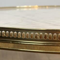 Maison Jansen Style Brass and White Marble Coffee Table - Detail Two - Styylish