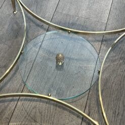 Maison Jansen Style Brass and White Marble Coffee Table - Detail Three - Styylish
