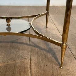 Maison Jansen Style Brass and White Marble Coffee Table - Detail Four - Styylish