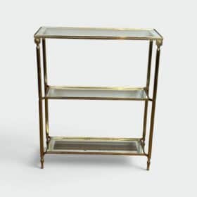 Maison Jansen Style Brass and Glass Console Table