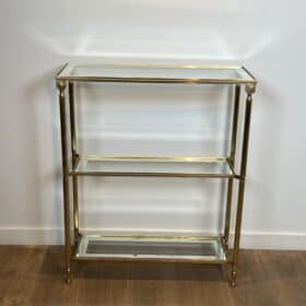 Maison Jansen Style Brass and Glass Console Table