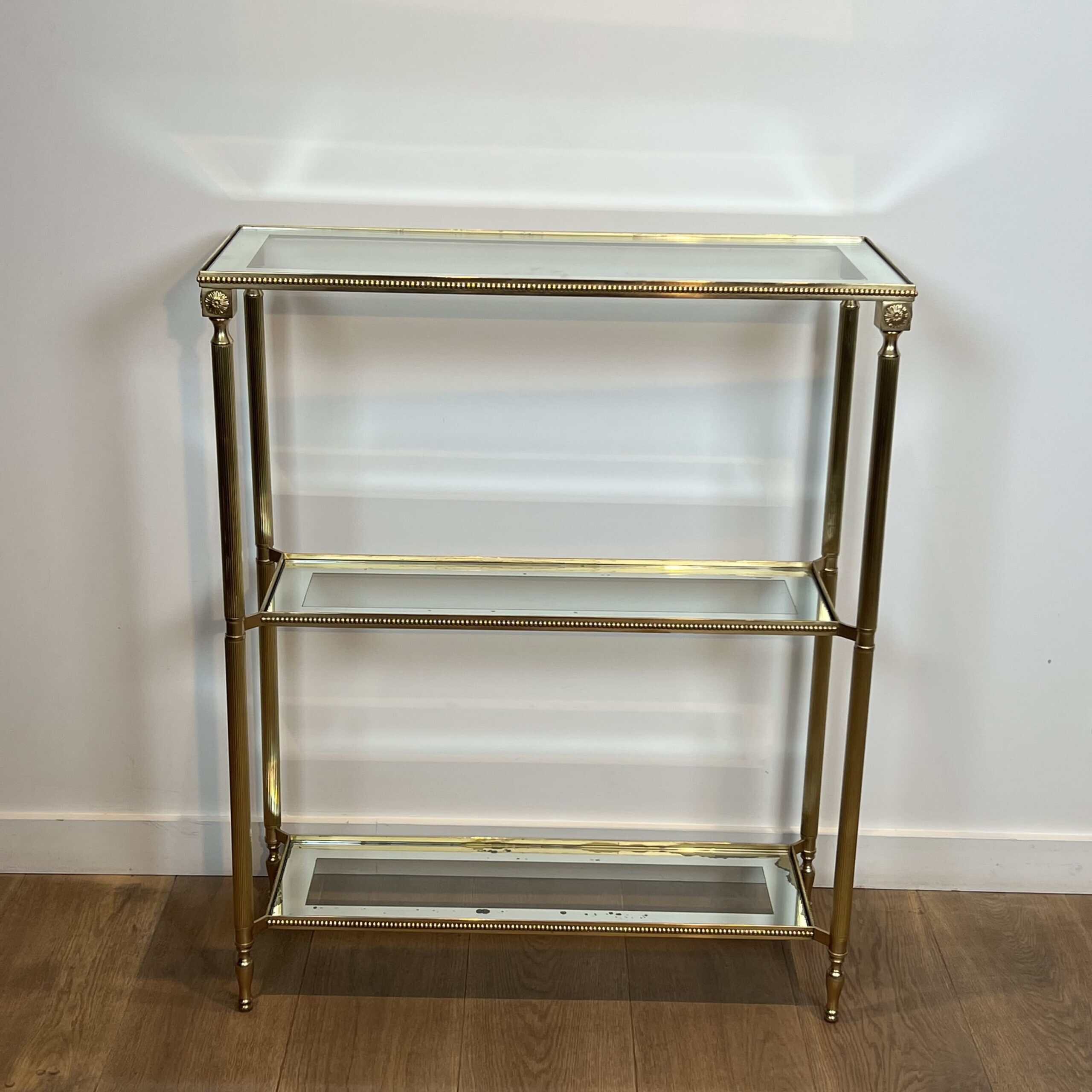 Maison Jansen Style Brass and Glass Console Table - Image 2